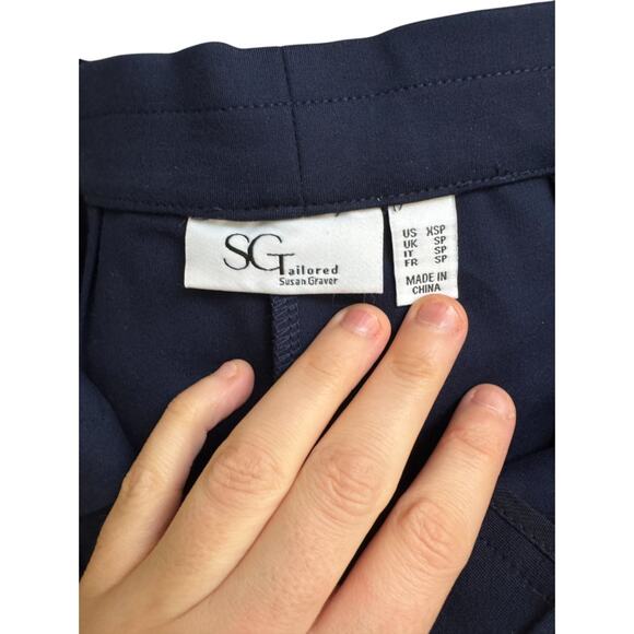 Tailored by Susan Graver Smart Ponte Slim Leg Trouser Navy‎ X-Small PETITE NWOT - Picture 11 of 12